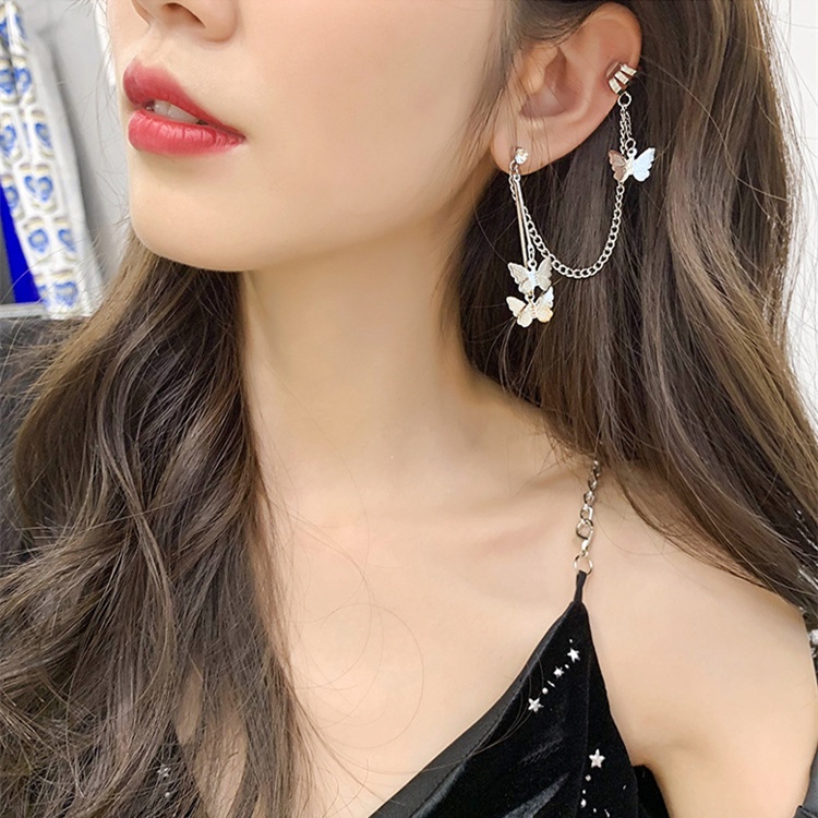 Khuyên Tai Dạng Kẹp Hình Bướm Bằng Thép Không Gỉ Thời Trang Cho Nữ