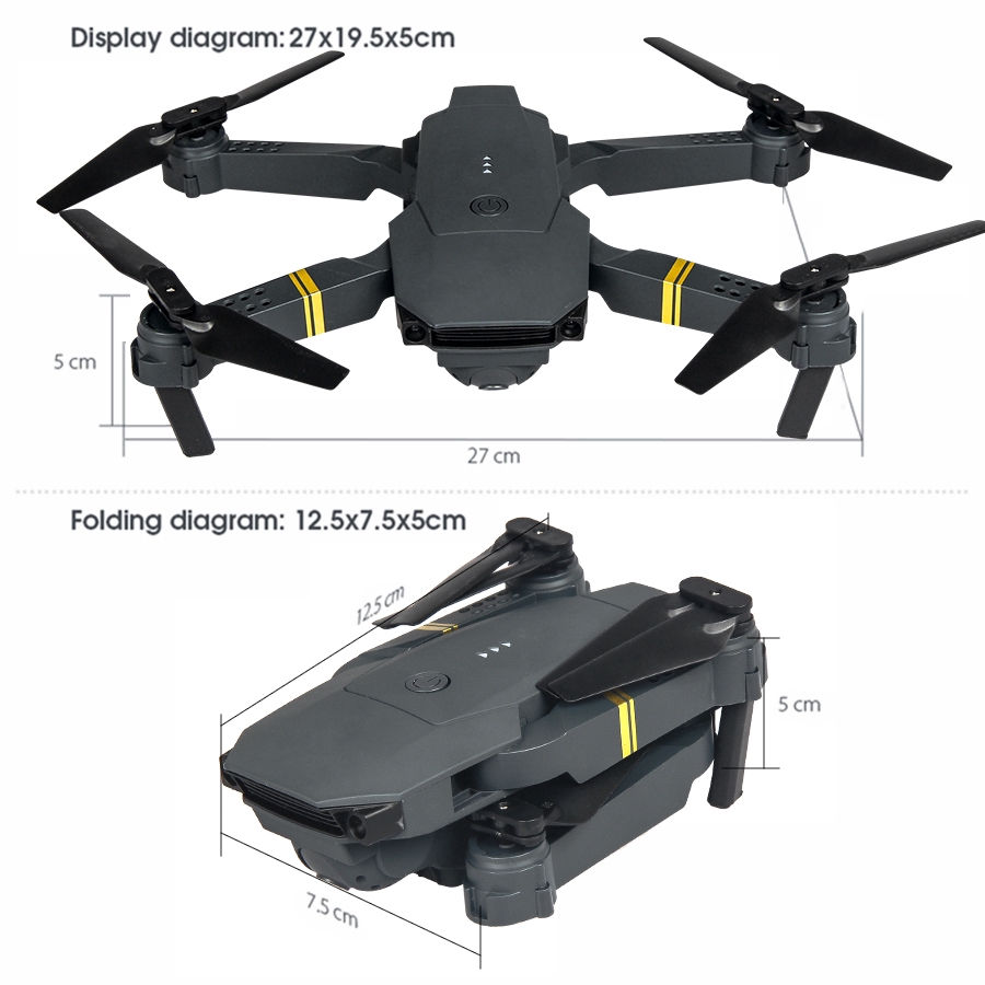 Bộ Drone Điều Khiển Từ Xa Pwatch E58 Wifi Fpv Góc Rộng Hd 4k Kèm Phụ Kiện