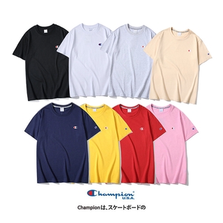 Áo Thun Ngắn Tay Vải Cotton In Chữ Champion Có 8 Màu Cho Nam Và Nữ
