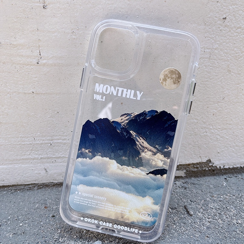 Ốp Điện Thoại DecoPhone Acrylic tpu acrylic Hình Núi Tuyết Cho iphone 6s 7 8 plus x xs xr 11 12 13 14 15 max pro