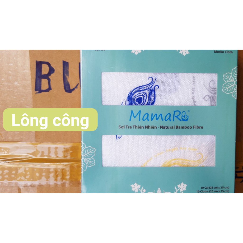 MAMARU. KHĂN SỮA SỢI TRE 25*25 cm