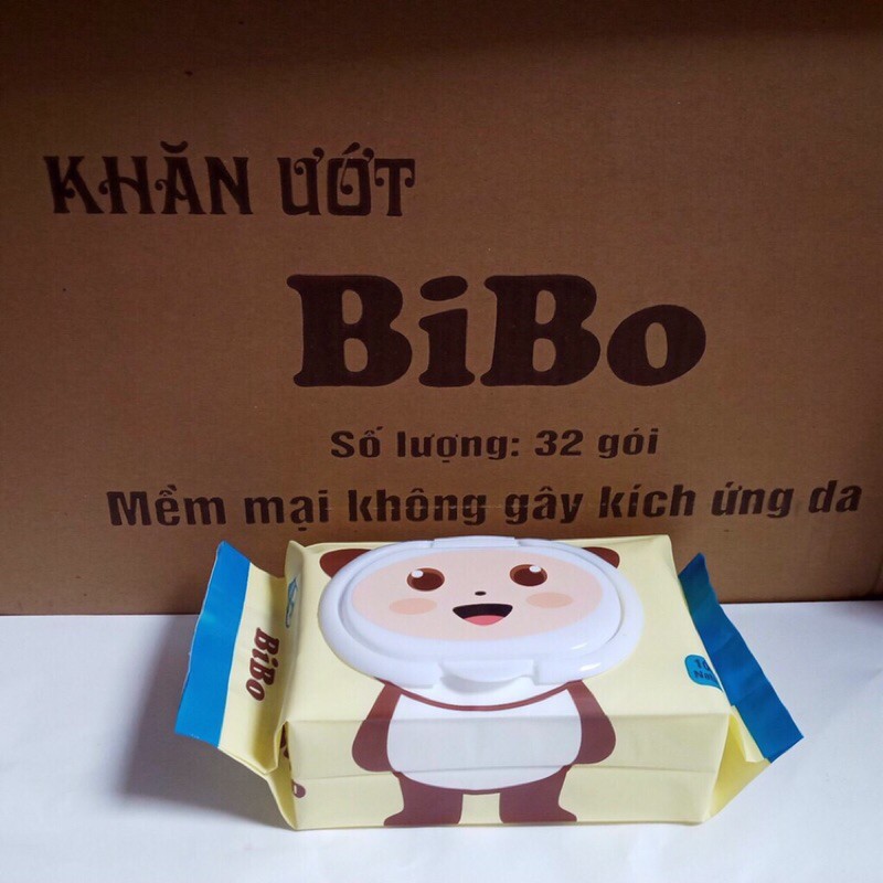 Giấy ướt không mùi Bibo baby (1 bịch 100 tờ rút)