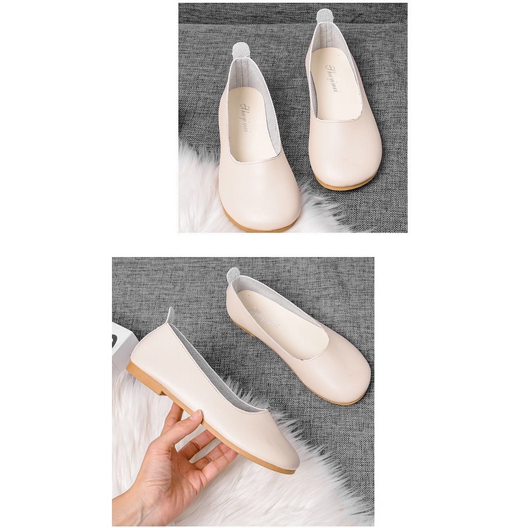 Giày Búp Bê Da Mềm Mũi Tròn Đế Bằng Thoải Mái Dễ Phối Đồ Thời Trang Cho Nữ