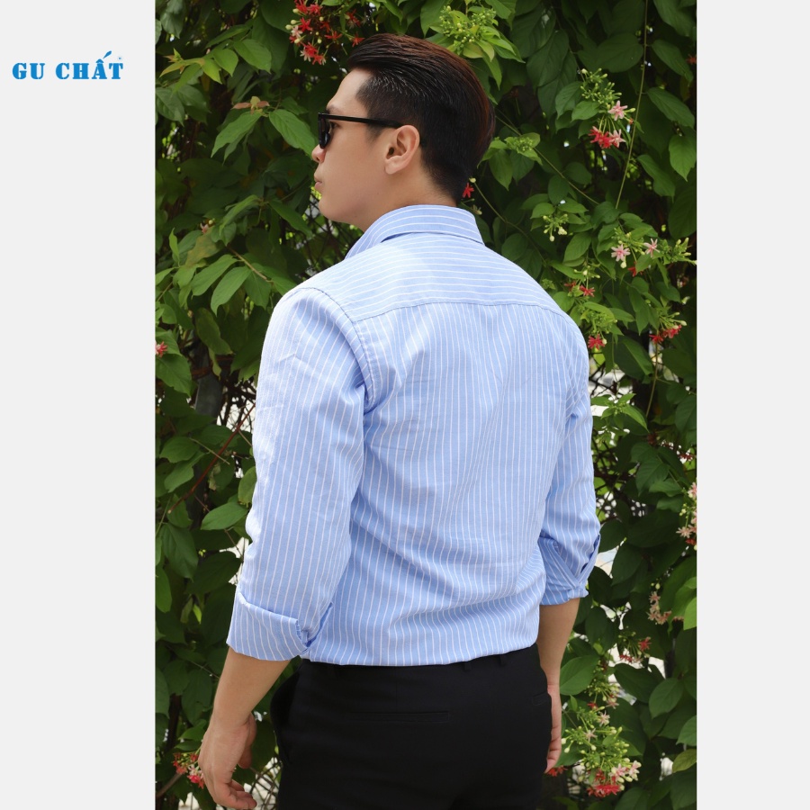 Áo Sơ Mi Nam Dài Tay GU CHẤT, Thiết Kế Kẻ Sọc, Chất Vải Oxford Mềm Mịn, Cao Cấp - GUSM46
