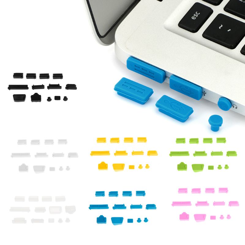 Set 13 Nút Bịt Cổng Sạc USB Chống Bụi Bằng Silicone Mềm