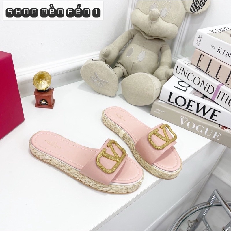 Dép valen quai ngang tag khoá đế cói fullbox
