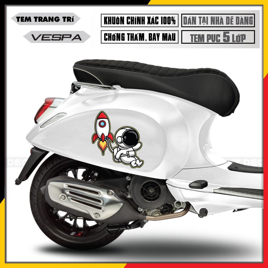 Tem Xe Vespa Sprint/LX/GTS Chủ Đề Phi Hành Gia | VP25 | Tem Xe PVC 5 Lớp Cao Cấp, Khuôn Cắt Sẵn Dễ Dàng Tự Dán Tại Nhà