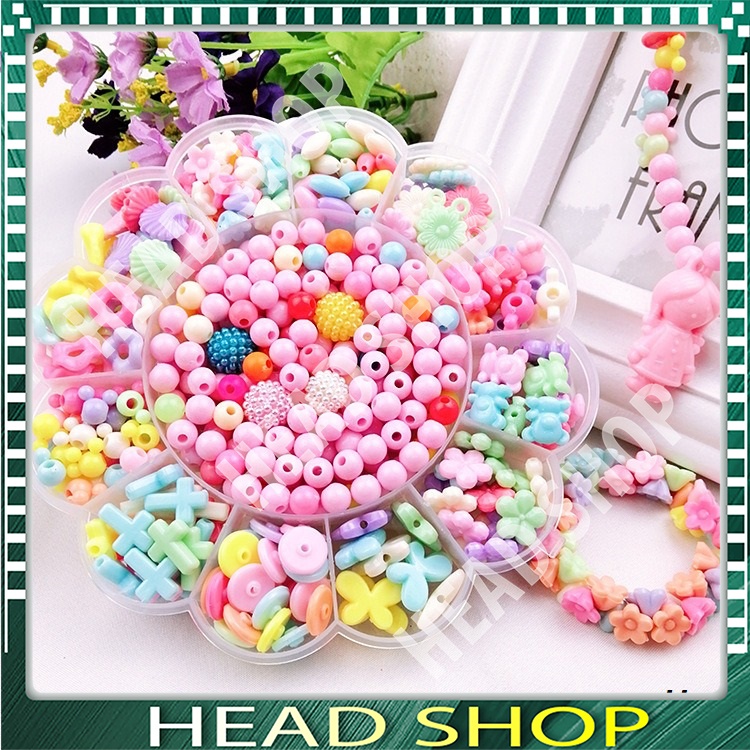 FULL PHỤ KIỆN BỘ HẠT XÂU VÒNG HÌNH HOA ĐÁNG YÊU CHO BÉ GÁI THỎA SỨC SÁNG TẠO HEADSHOP