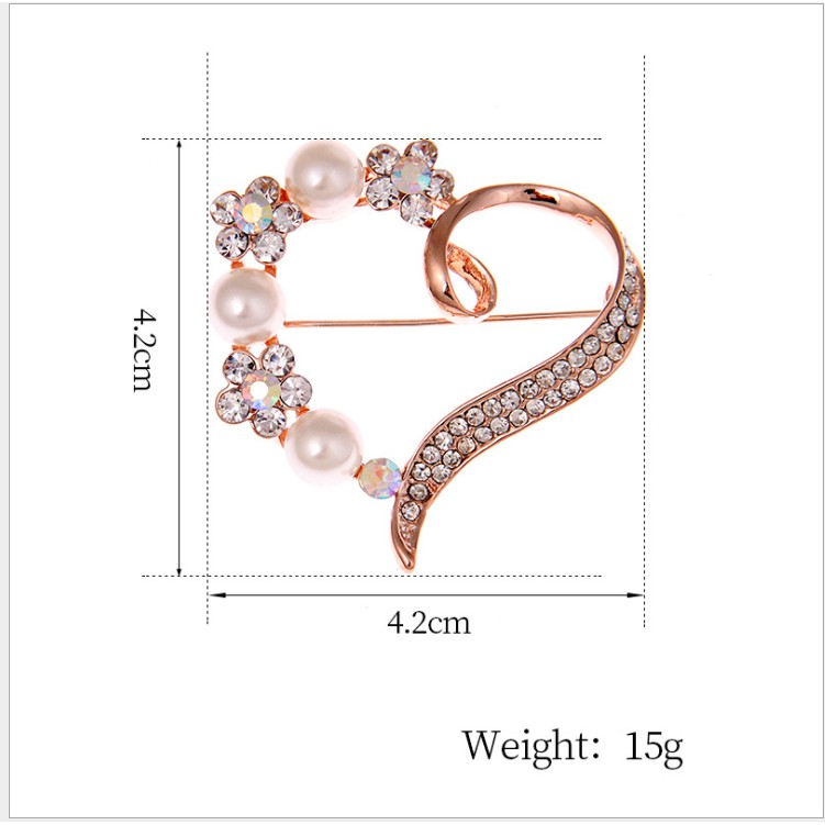 Cài áo thời trang hình tim đính đá cao cấp GC44