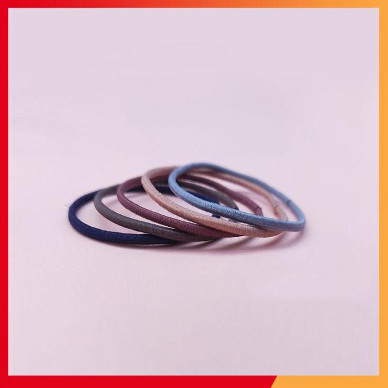 Set 100 chun buộc tóc mix 5 màu có túi zip như hình