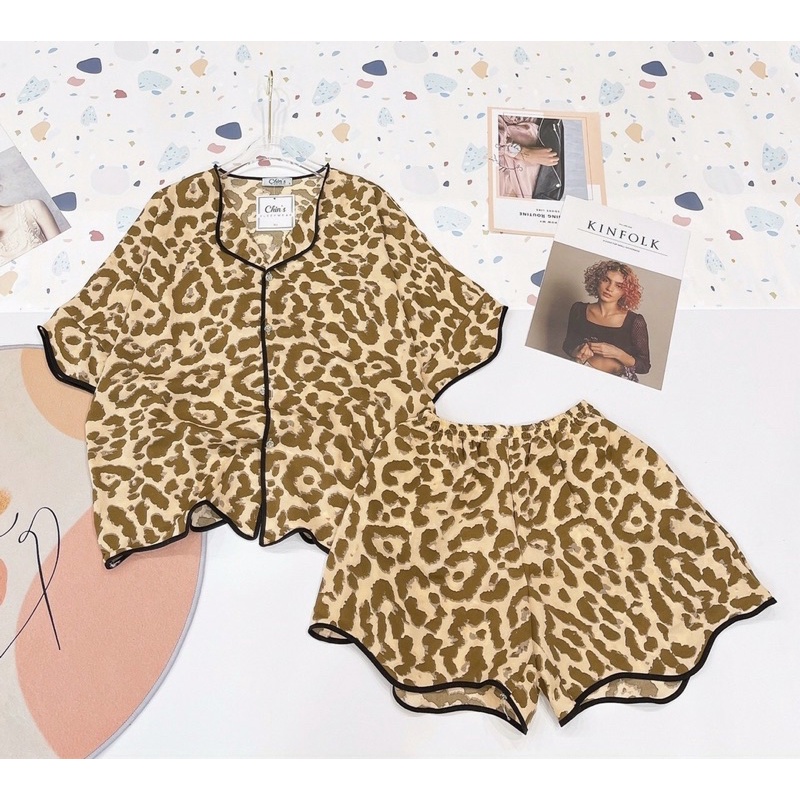 PIJAMA tay cộc quần đùi gợn sóng Lụa Mango