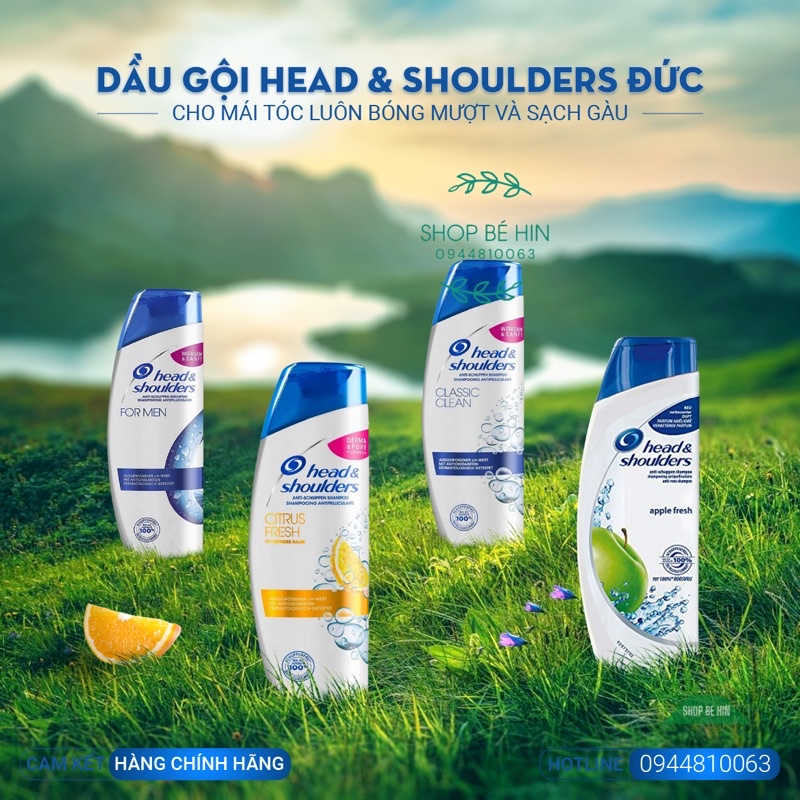 Dầu gội Head and Shoulders Đức CHUẨN, head and shoulder sạch gầu hết ngứa, không khô tóc