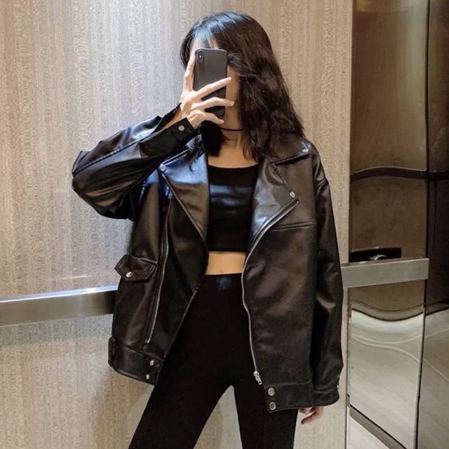 Áo khoác da nữ classic