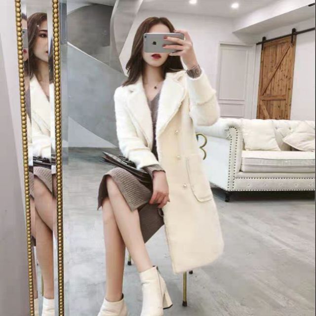 Áo dạ 2 hàng khuy xuất Hàn siêu sang