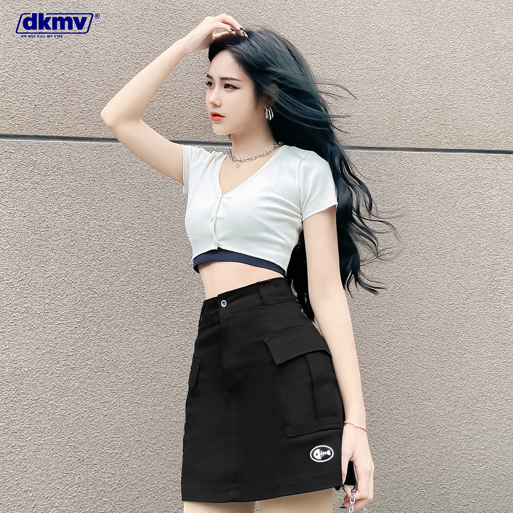 Chân váy ngắn nữ Don't Kill My Vibe dáng chữ A, vải kaki màu đen - Hilda Skirt | BigBuy360 - bigbuy360.vn