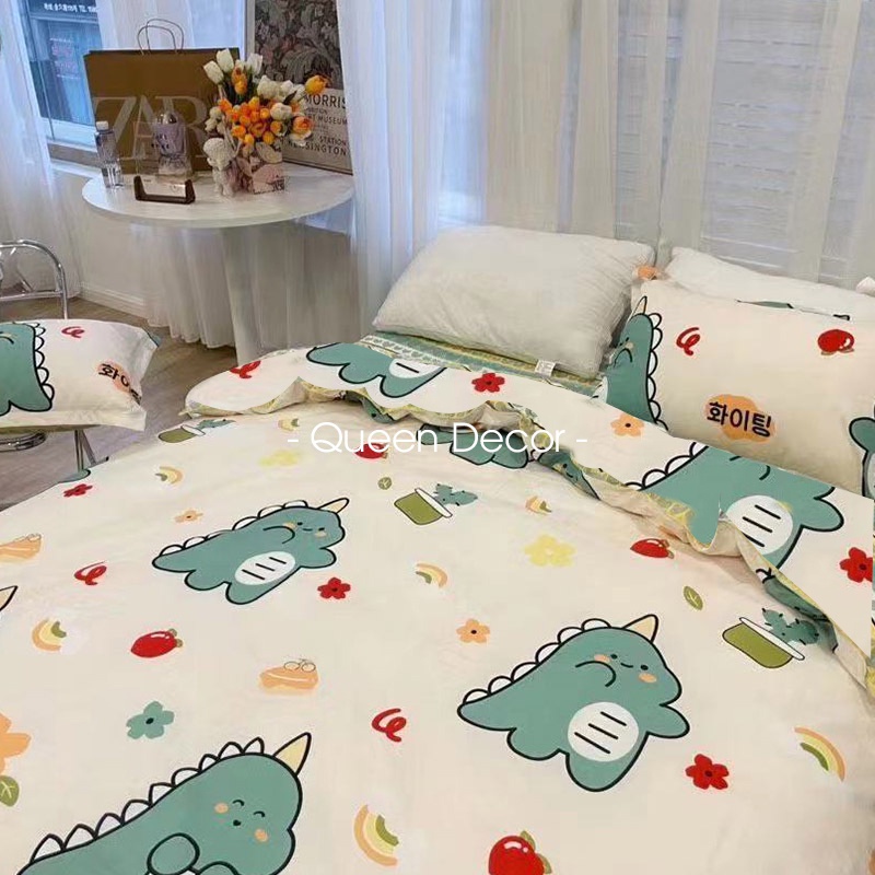 Bộ Chăn Ga Gối, Ga Giường Cotton Poly Set 4 Món, 5 Món M2, M6, M8, 2M2 Thu Đông, Bo Chun Miễn Phí - Queen Decor | BigBuy360 - bigbuy360.vn
