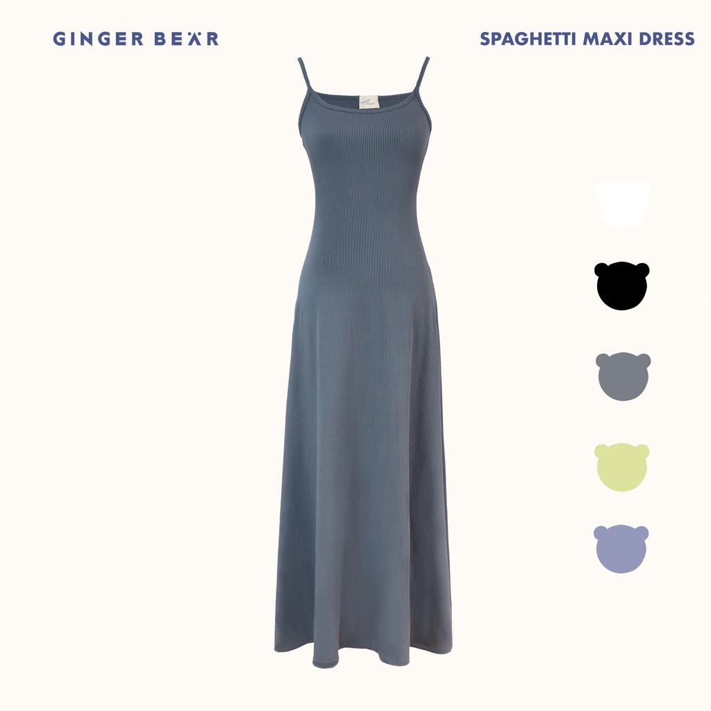 Đầm Ôm Chất Thun Gân Spaghetti Maxi Dress - Gingerbear (FREESIZE)
