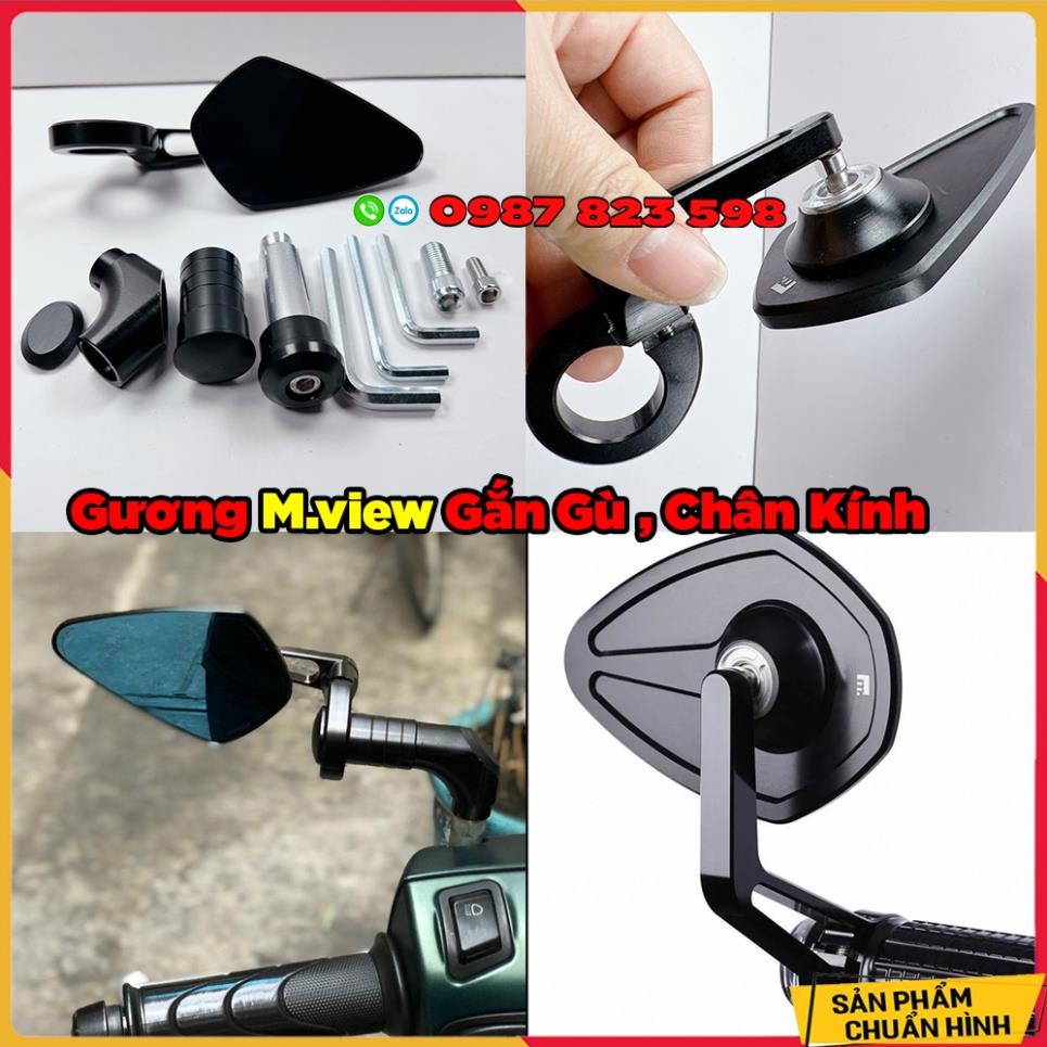 ✅ Gương M.View Motorgadget Chính Hãng Gắn Chân Gương, Gù Tay Lái (Đủ Ron) ✅