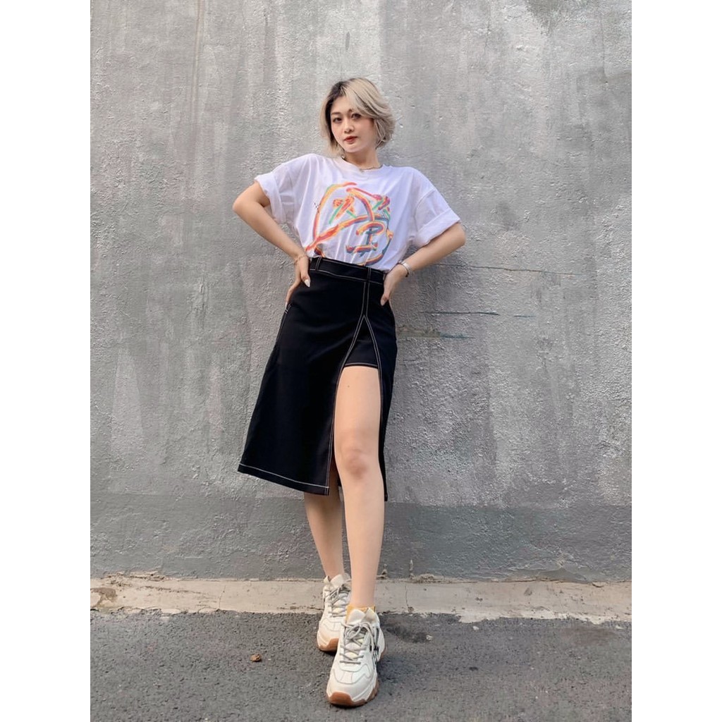 Pick Stiching Skirts OHNIL