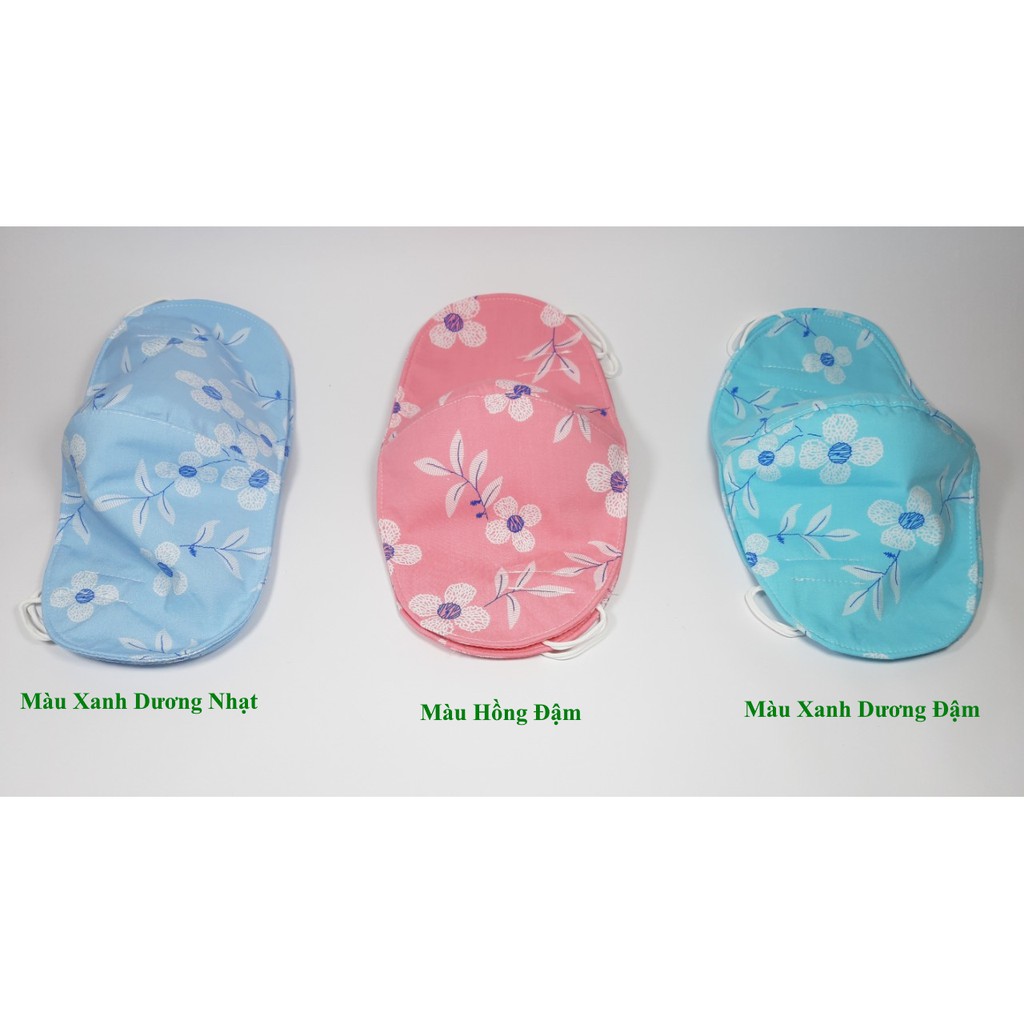 KHẨU TRANG NỮ Loại che tai bo tròn In hình hoa mai lớn loại Dày 3 lớp Chất liệu vải mềm dày Chống nắng Phòng dịch bệnh | BigBuy360 - bigbuy360.vn