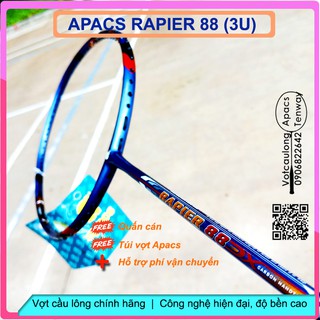 [Chính hãng] Vợt cầu lông Apacs Rapier 88 - 3U - màu tím than, 3U phổ thông - Có phiếu bảo hành