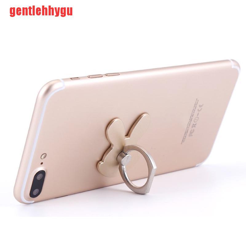 [gentlehhygu]1pc Rabbit shape mobile phone bracket 360 degree metal ring mobile phone buckle