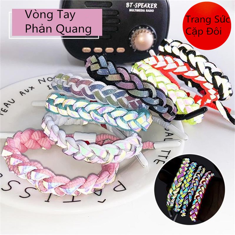 Vòng tay cặp đôi bện dây phản quang vòng tay thể thao