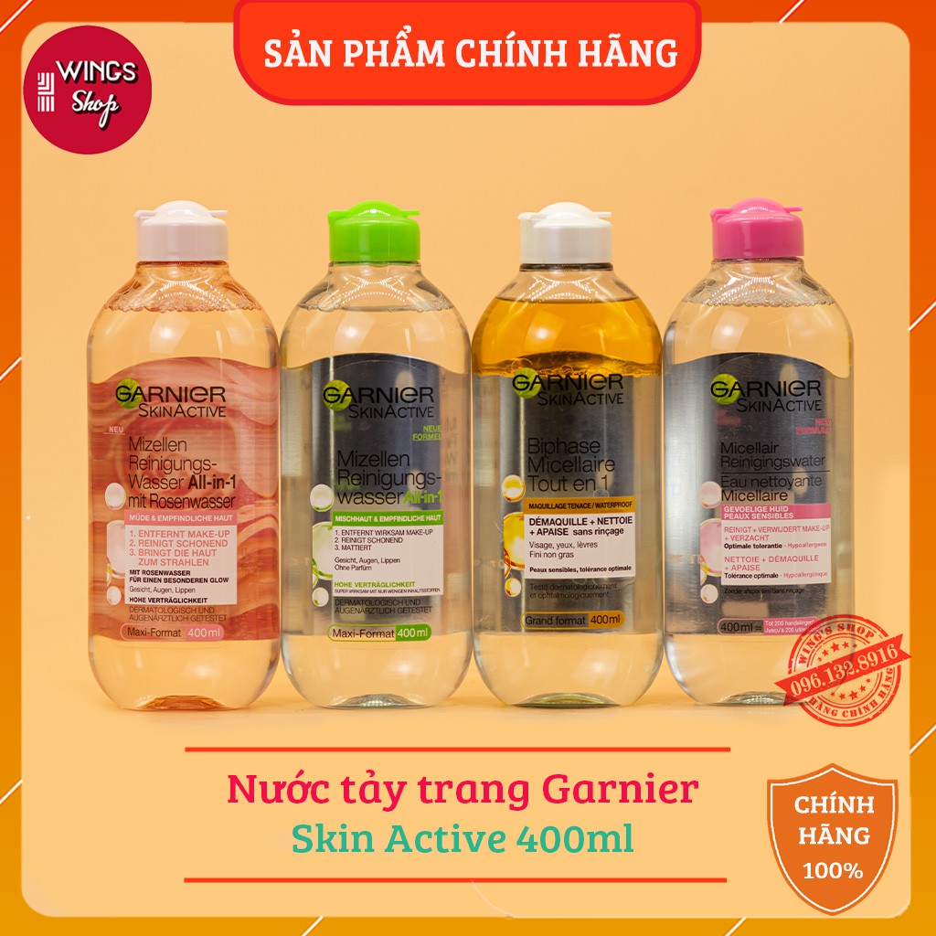 Nước Tẩy Trang Garnier Đủ Màu 400ml