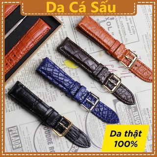 [SALE] Dây đồng hồ da cá sấu cao cấp, lớp lót da bò xịn - Size 20/22 /24- Bảo hành 3 năm