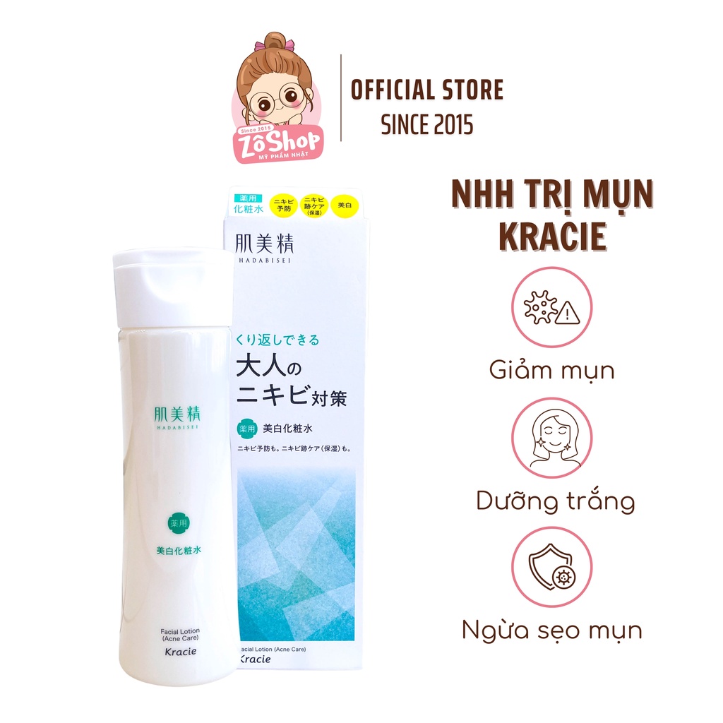 Nước Hoa Hồng Kracie Tiêu Viêm, Dưỡng Trắng, Cải Thiện Sẹo Mụn - Hadabisei Facial Lotion 200ml