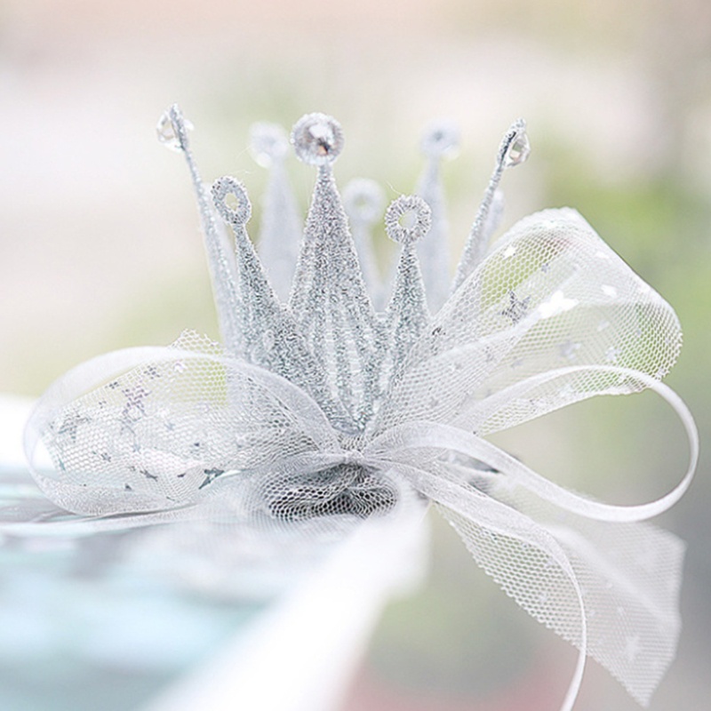 Kẹp Tóc Hình Vương Miện Mini Phối Ren Thời Trang