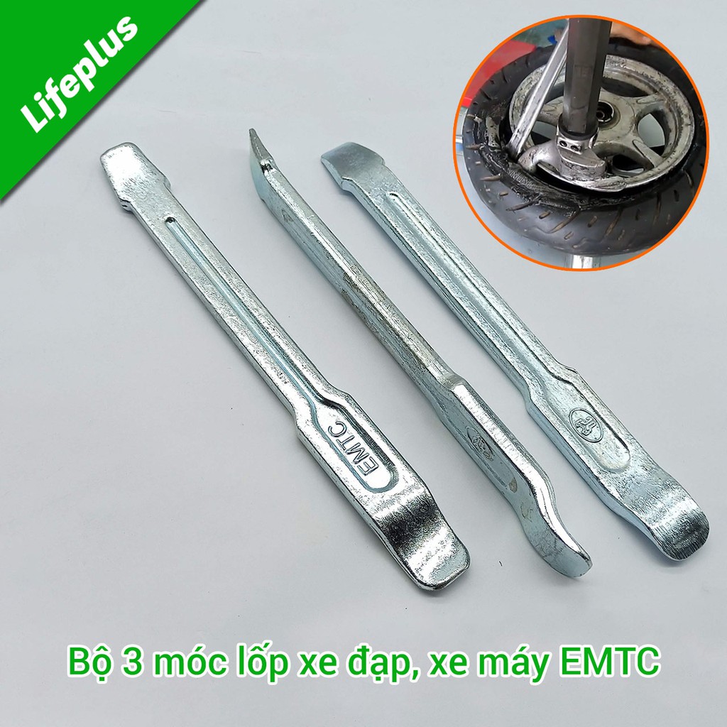 Bộ 3 móc lốp xe máy xe đạp EMTC 200mm dày 7mm cực khỏe