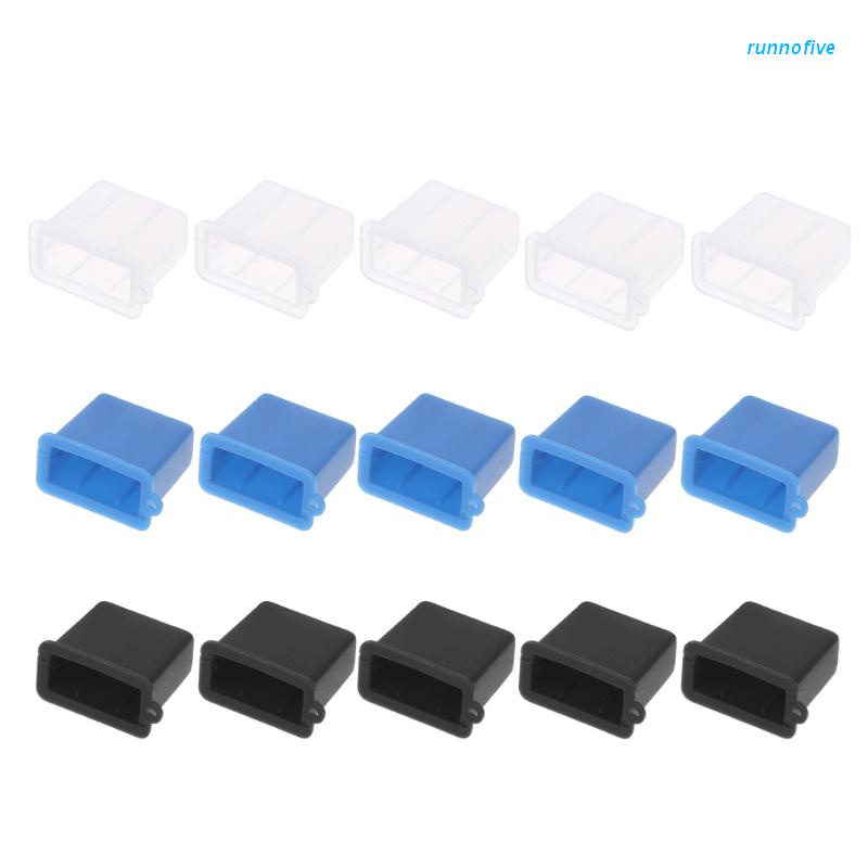 Set 5 Vỏ Bọc Nút Bịt Cổng Usb Loại A Chống Bụi Tiện Dụng