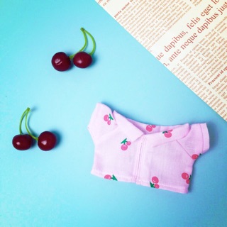 [Outfit for doll 20cm] sơmi hồng cherry SMA3