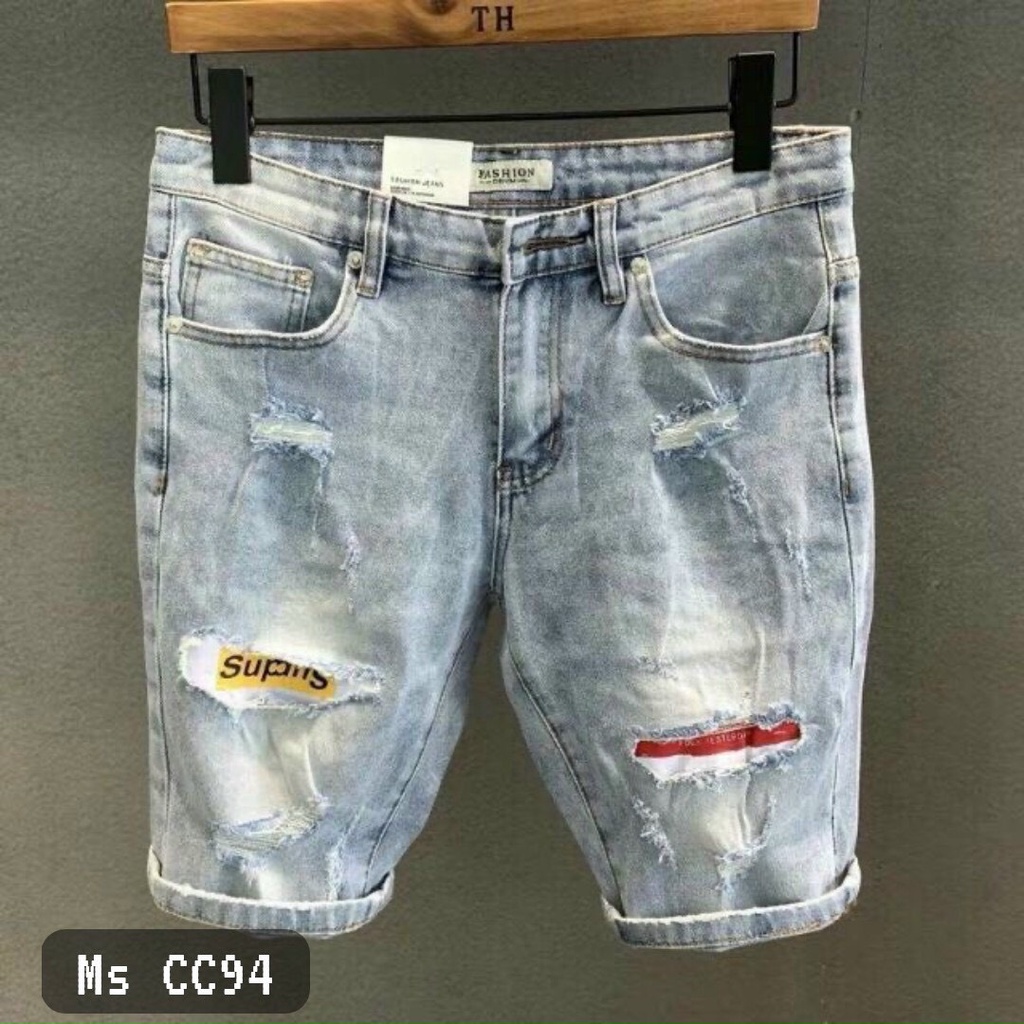 Quần shot jean nam rách gối hàng cao cấp chuẩn men 2020