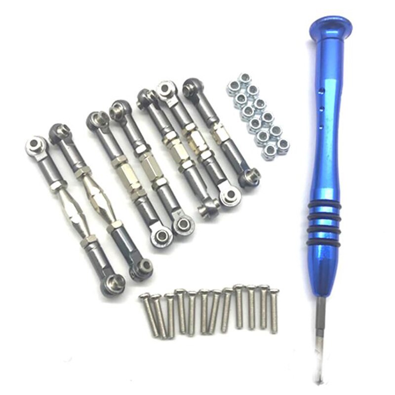 Đối với WLtoys 144001 1/14 RC Phụ tùng xe hơi Liên kết kim loại Servo Kéo Thanh lái Bộ thanh buộc