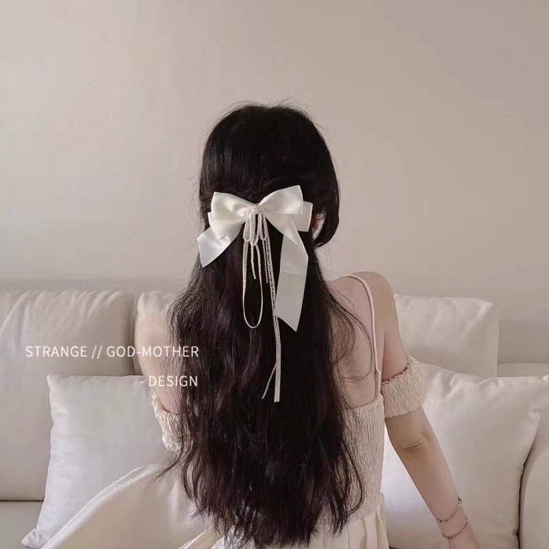 Kẹp Tóc Nơ Ngọc Trai Thời Trang Mới