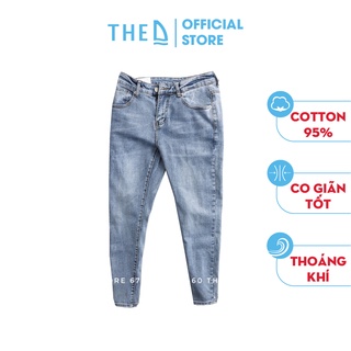 Quần Jean Nam Slim Fit The D Màu Xanh Sáng Thiết Kế Form Ôm Co Giãn Tốt, Chất Liệu Bền Đẹp QB 6730
