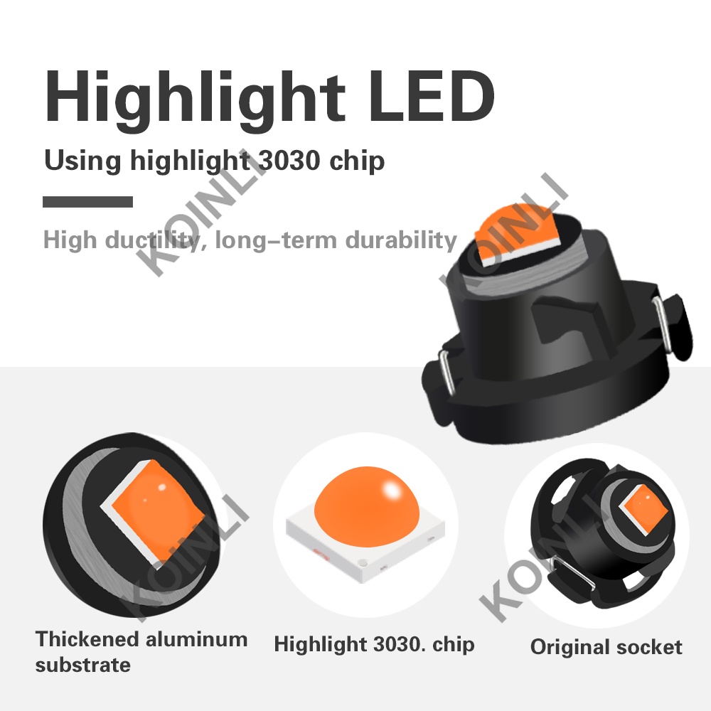 Bóng đèn LED T3 T4.2 T4.7 ánh sáng 3030 trắng dành cho bảng điều khiển xe hơi