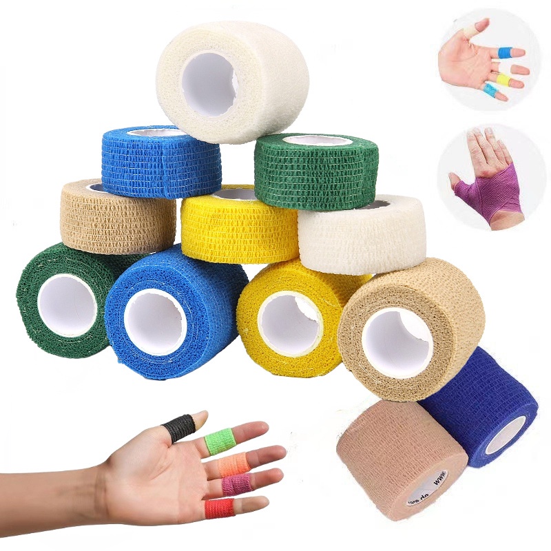 1 Cuộn Băng Quấn Bảo Vệ Ngón Tay Và Đầu Gối 4.5m Nhiều Màu Sắc Co Giãn Thoáng Khí