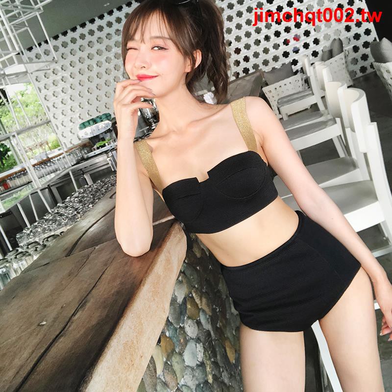 Bộ Bikini Màu Đen Lưng Cao Thiết Kế Mỏng Quyến Rũ Thời Trang Dành Cho 2020