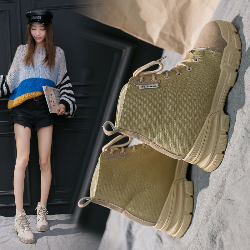 DR. MARTENS Giày Bốt Nữ Vải Canvas Cổ Cao Thời Trang Anh Quốc 2019