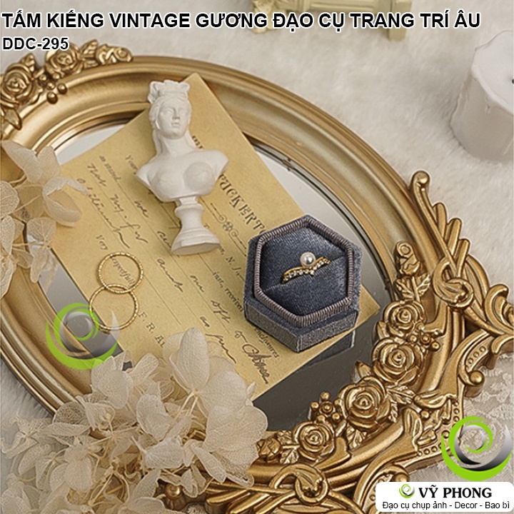 TẤM KIẾNG VINTAGE GƯƠNG CỔ PHONG CÁCH CHÂU ÂU ĐẠO CỤ TRANG TRÍ CHỤP ẢNH SẢN PHẨM TRANG SỨC MỸ PHẨM DDC-295