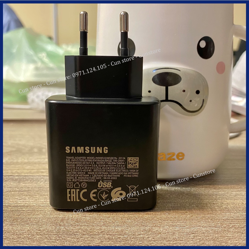 Sạc siêu nhanh Samsung 45W chính hãng cho Note10 plus/S20 Ultra/Tab S7 | Bảo hành 12 tháng