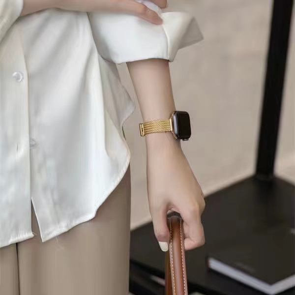 Dây Đeo Bằng Thép Không Gỉ Cho Đồng Hồ Thông Minh Apple Watch Band 7 6 SE 5 4 44mm 42mm Series 2 3 38mm 40mm