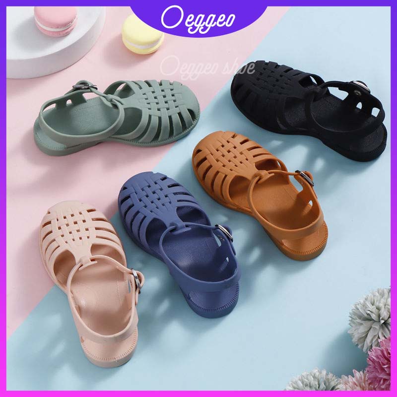 Oeteo Xăng đan Đế Bằng Thiết Kế Bện Dây Thời Trang Cho Bé
