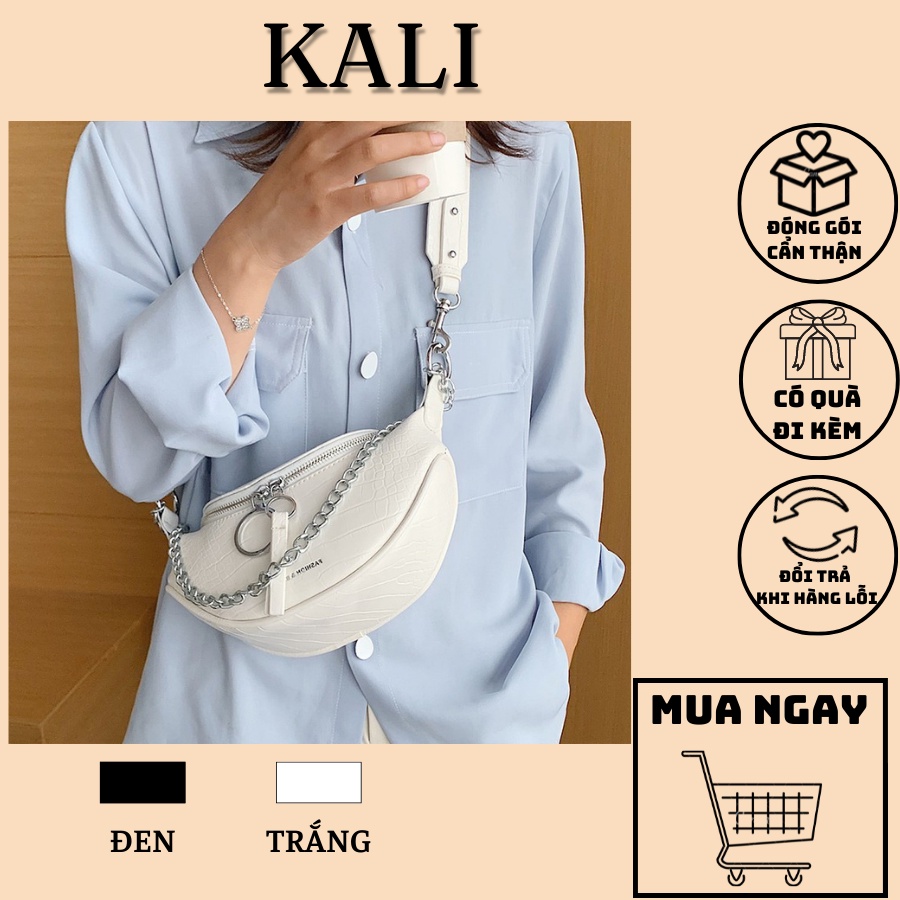 Túi xách nữ D07 đeo hông đeo bụng phong cách Hàn Quốc Túi đeo chéo cá tính bản to da Pu cao cấp phong cách unisex