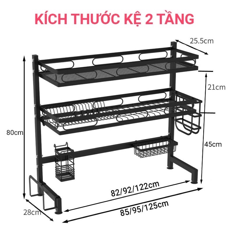 [Mã LIFEMALL2505 giảm 10% đơn 250K] Kệ Chén Nhà Bếp Đa Năng 2 Tầng SENNAI Đặt Trên Bồn Rửa Sơn Tĩnh Điện 5 Lớp