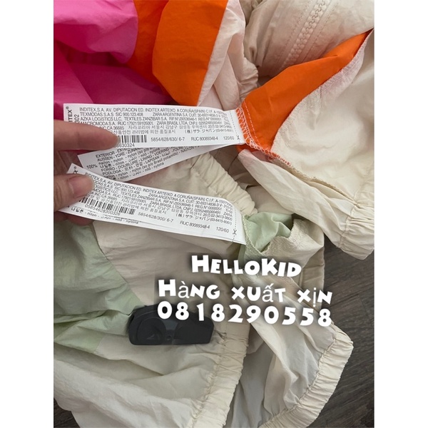 A363 - Áo khoác mưa gió phối màu colourblock cho bé