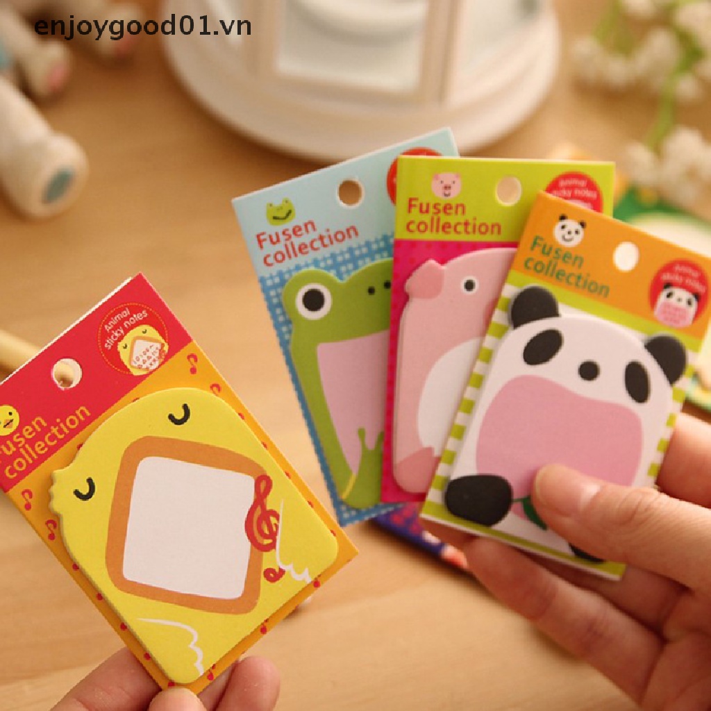 {enjoygood} Giấy Dán Ghi Chú Đánh Dấu Trang Sách Hình Động Vật Kawaii Dễ Thương